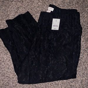 NEW black lace pants with elastic belt